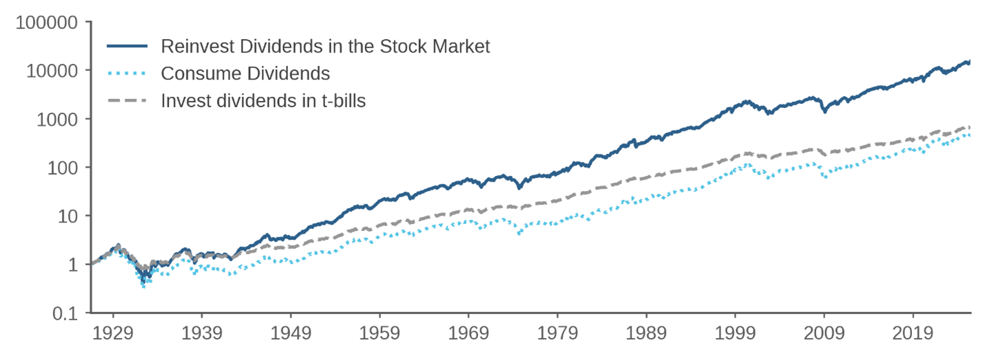 Figure 1: Total returns on the CRSP VW aggregate stock market