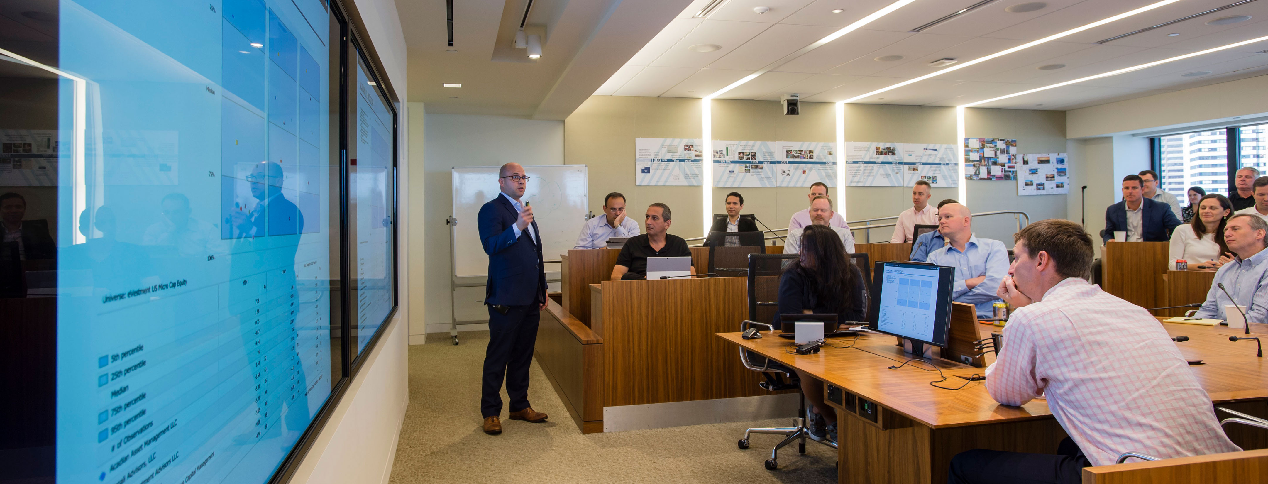 Acadian employee presenting to group